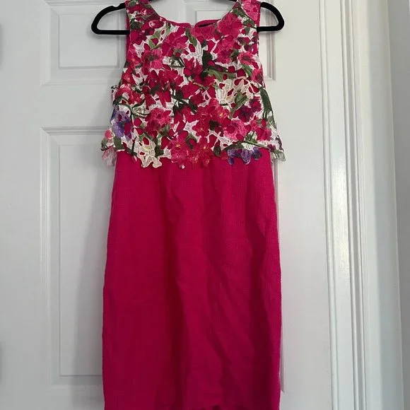 chinese dress ladies 1988 Chanel by Karl Lagerfeld Black Lace & Pink Polka-Dot Silk Dress